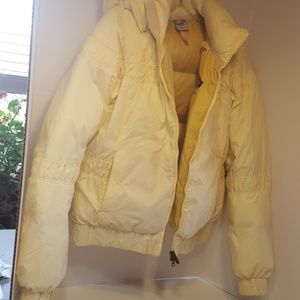 light yellow puffer jacket